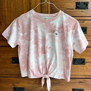 Hollister Pink and White T- Shirt